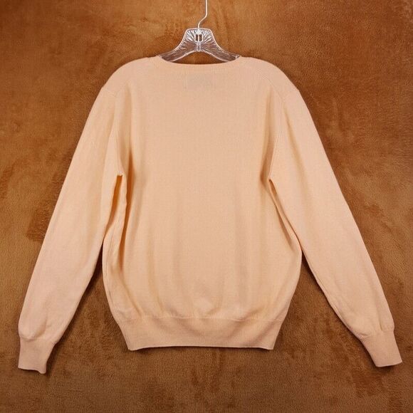 LINGUA FRANCA Sweater Womens Large Peach Pullover Crew 100% Cashemere - Picture 3 of 7